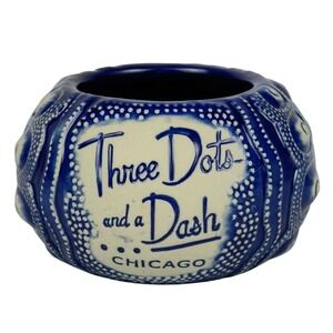 Tiki Mug Sea Urchin Navy Blue Three Dots and a Dash Chicago Tiki Farm Tiki Bar
